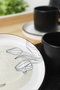 Hermia Juego de tazas de café Blanco y Negro (12 piezas)